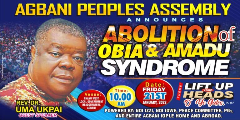 Retrogressive traditional ritual, Agbani town takes step to end obnoxious practice