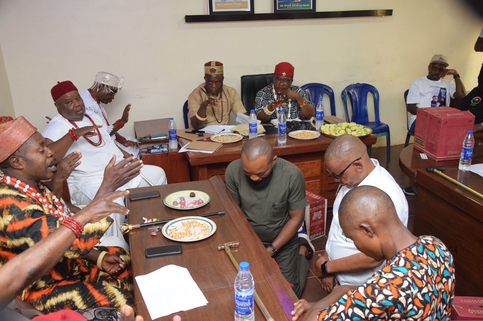 PDP Chairmanship candidate John Ogbodo seeks royal blessings from traditional rulers ahead of Enugu council election.