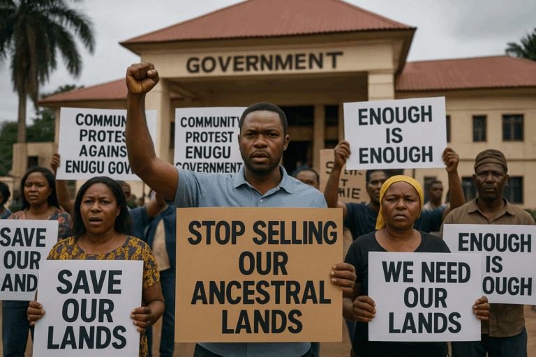 Community Protest Against Enugu Government’s Sale of Ancestral Lands Sparks Outrage | 5 Key Demands Made