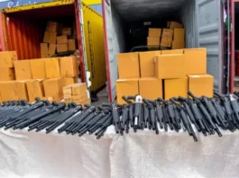 Customs Uncovers Major Arms Shipment Containing 399 Rifles At Tin Can Port Customs